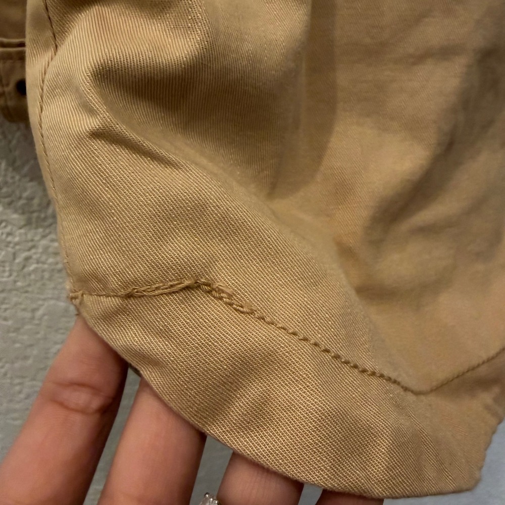 Womens XS Tan Khaki Cotton Utility Field Jacket Chore Gorpcore Basic Capsule - Picture 6 of 7